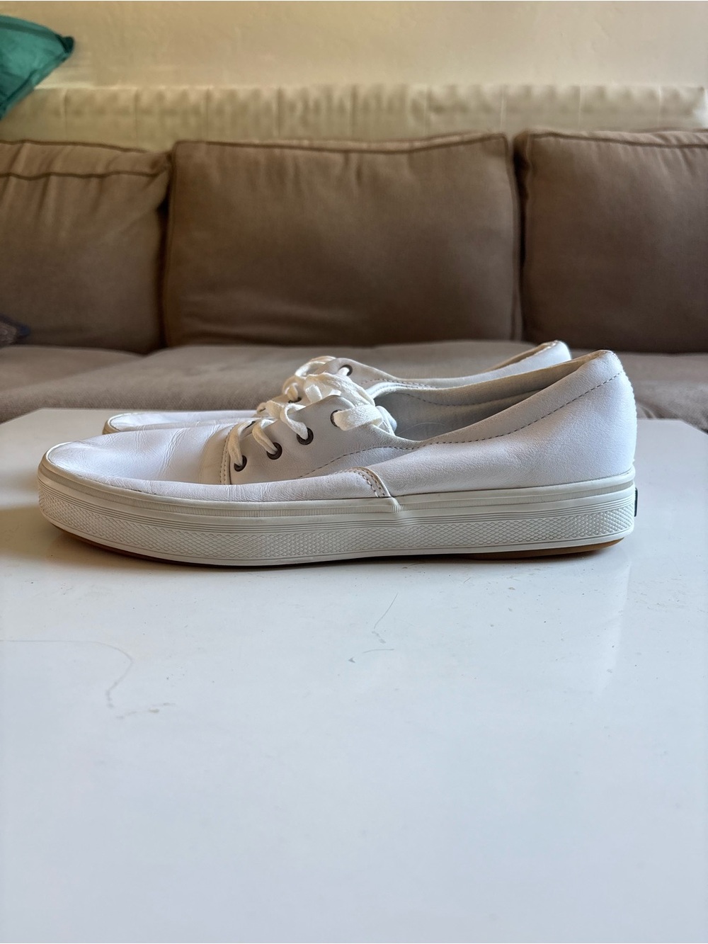 Classic White Women's Canvas Lace-Up Sneakers